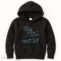 Formula Racing Car Silhouette Mechanic Car Guys Kids Hoodie thumb 0