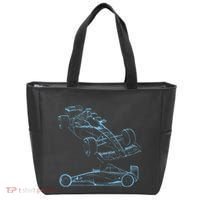 Formula Racing Car Silhouette Mechanic Car Guys Tote Bag thumb 0