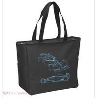 Formula Racing Car Silhouette Mechanic Car Guys Tote Bag thumb 2