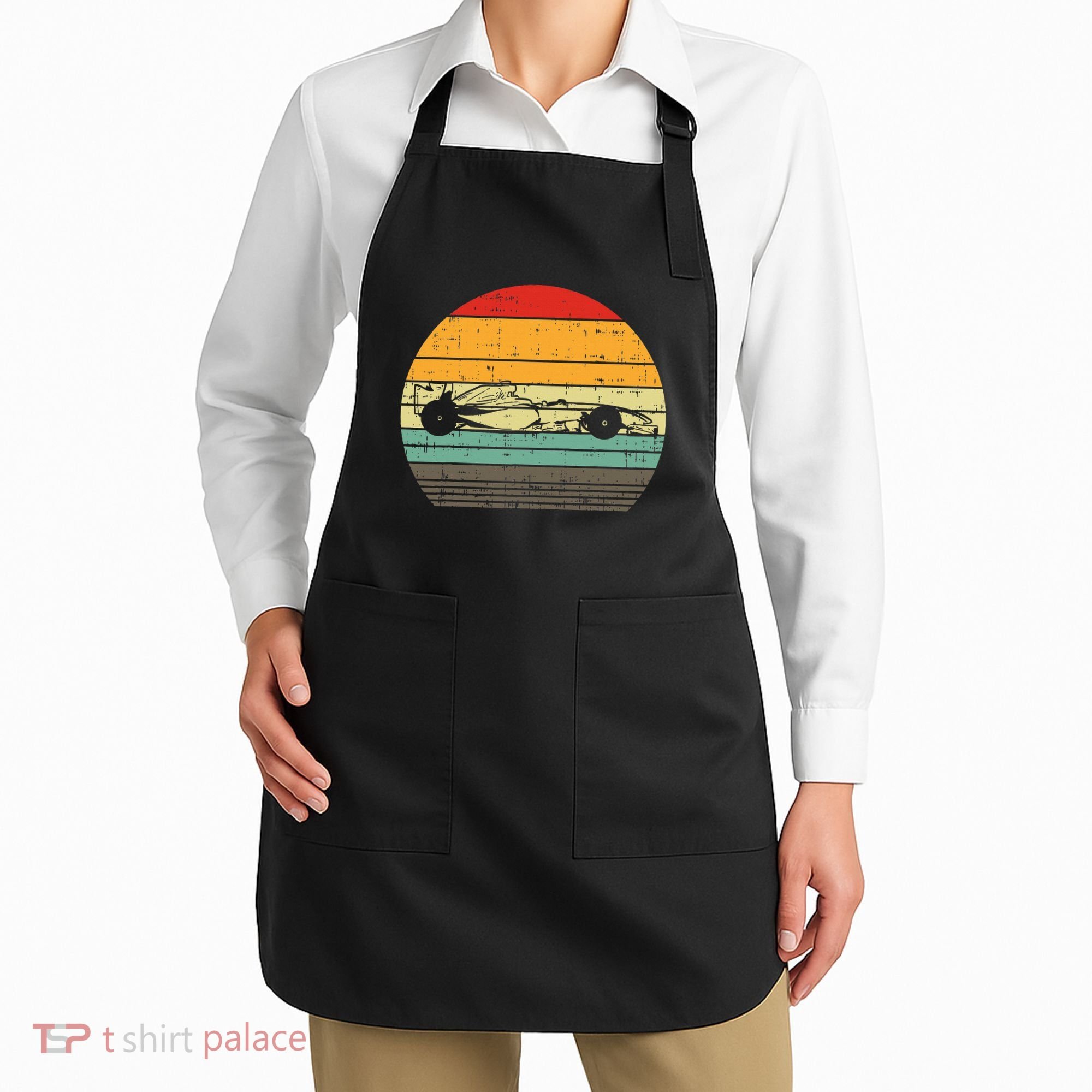 Formula Race Car Sunset Retro Driver Racing Fans Apron