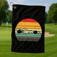 Formula Race Car Sunset Retro Driver Racing Fans Golf Towel thumb 1