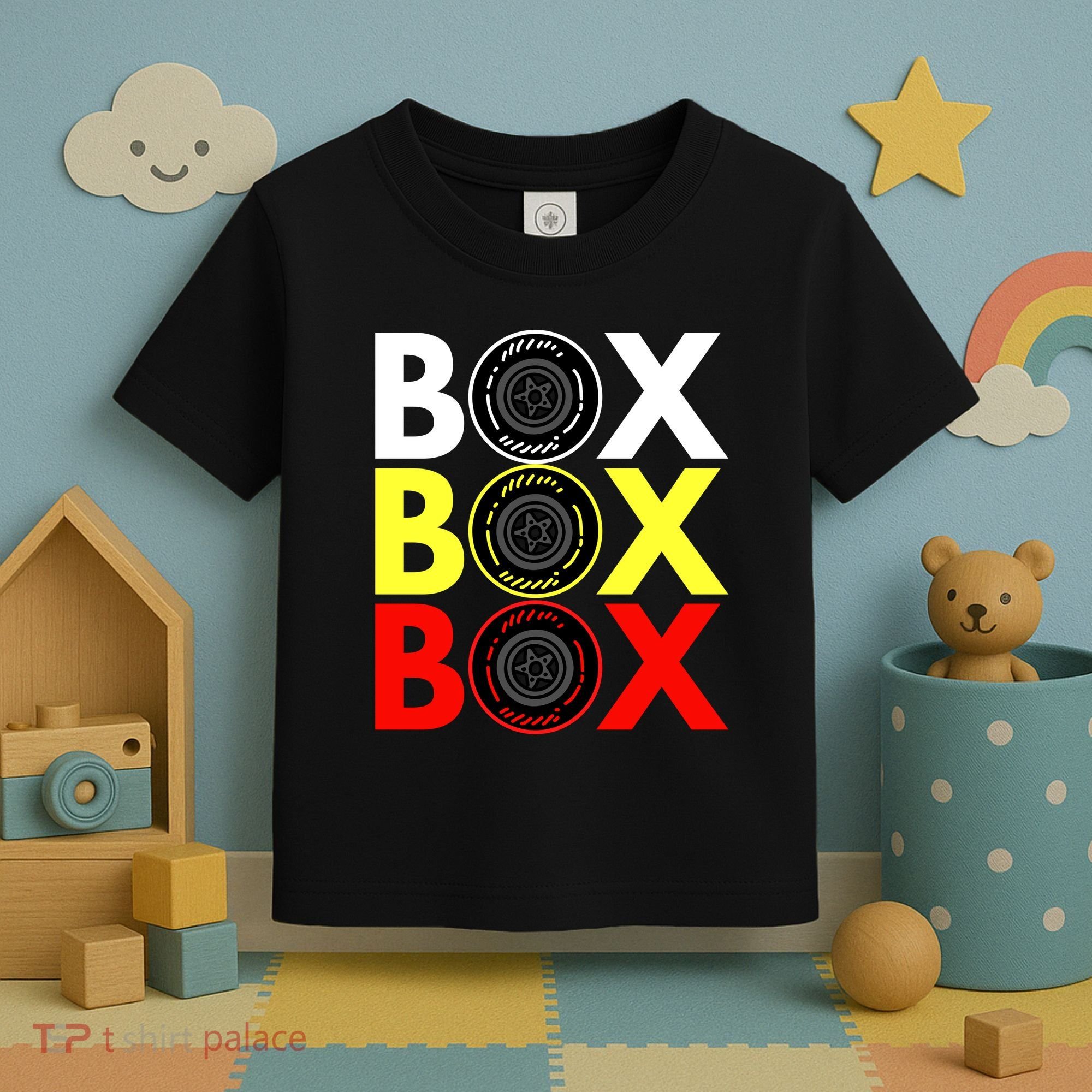 Formula Racing Car Box Box Box Radio Call To PitBox Car Race Toddler T-Shirt