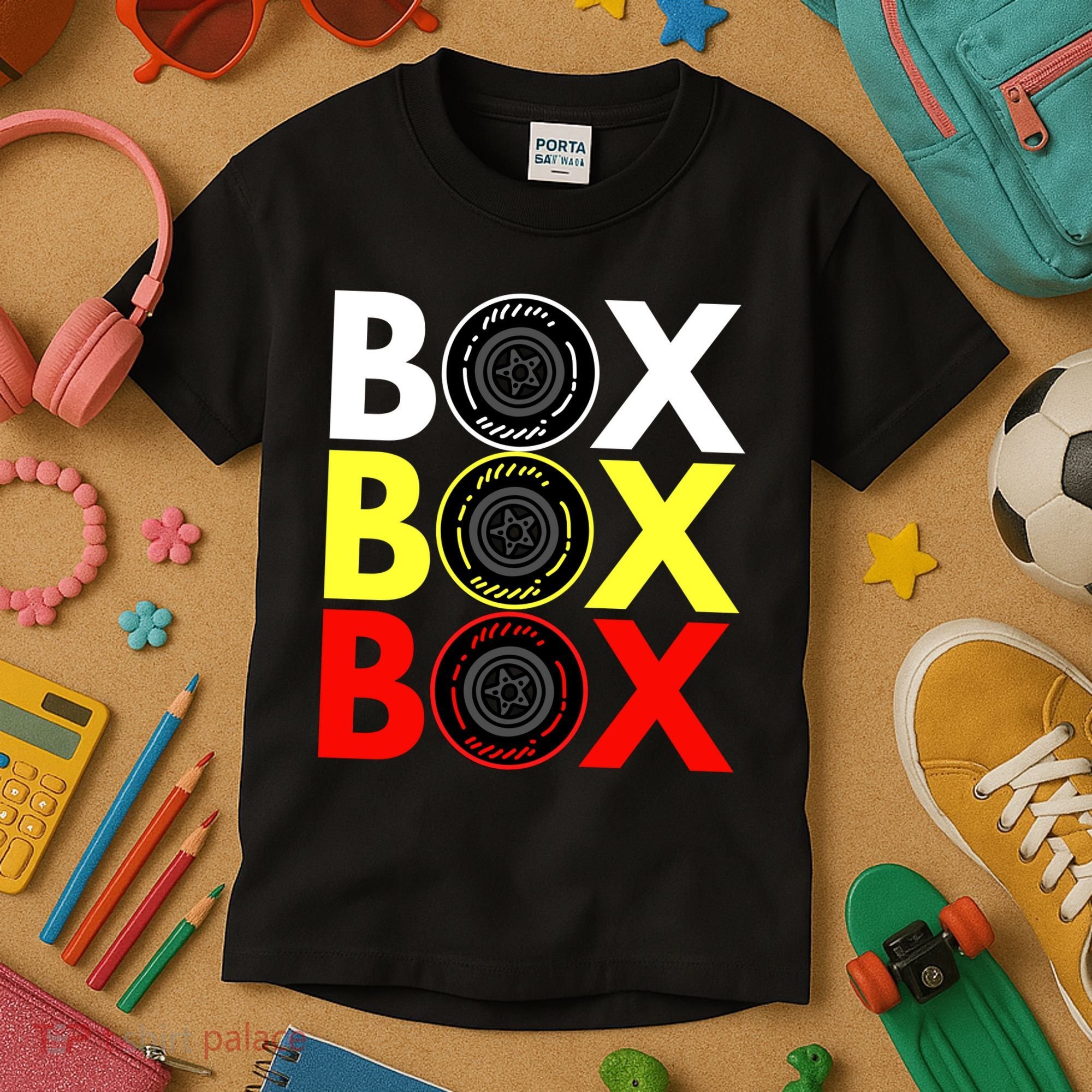 Formula Racing Car Box Box Box Radio Call To PitBox Car Race Kids T-Shirt