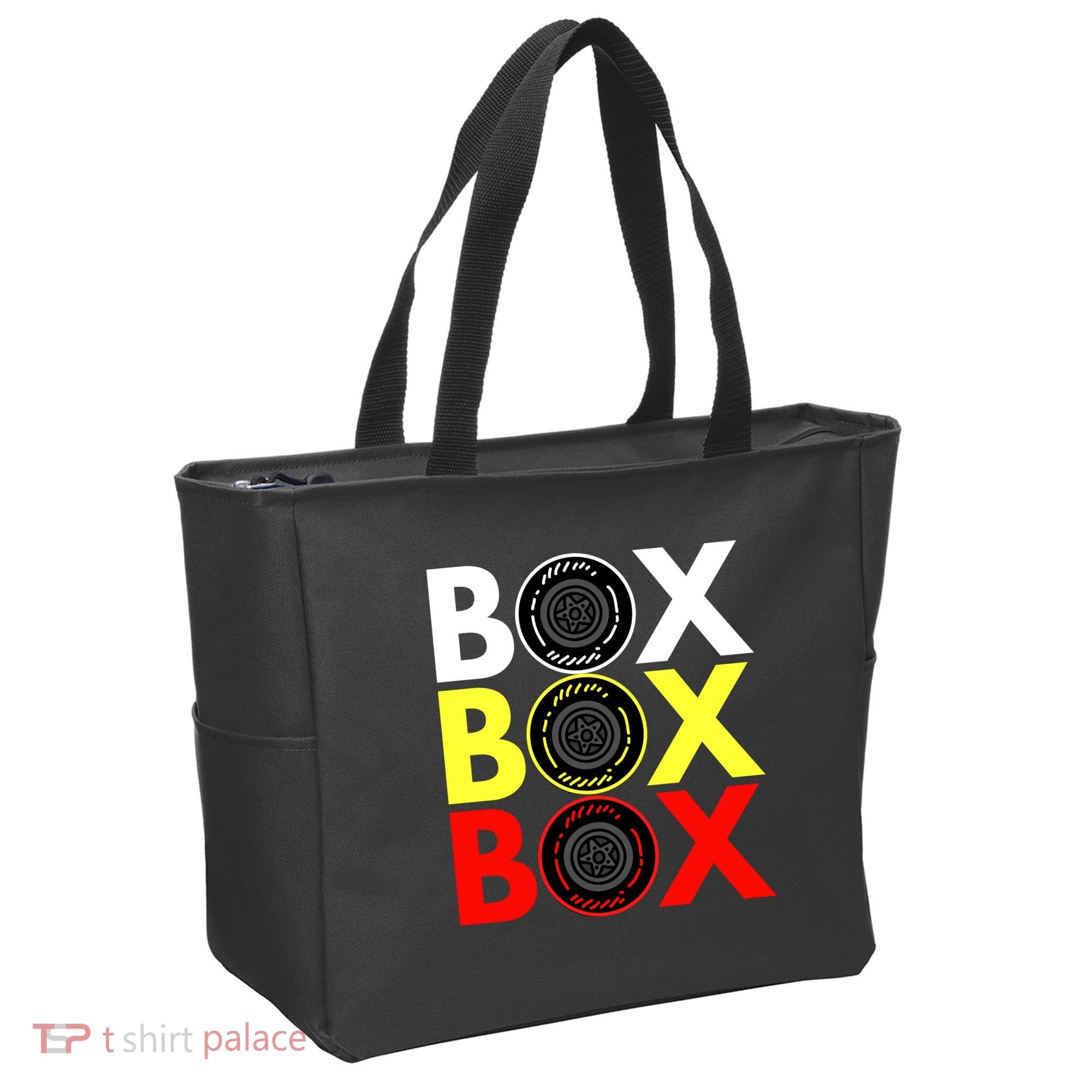 Formula Racing Car Box Box Box Radio Call To PitBox Car Race Tote Bag