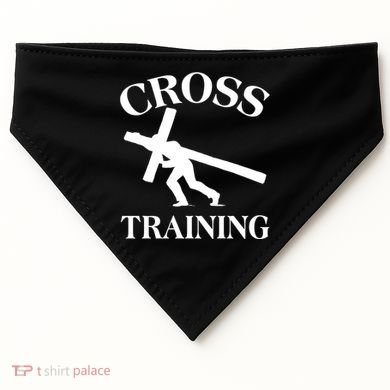 Funny Religous Cross Training USA-Made Doggie Bandana