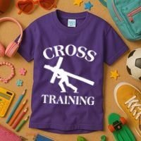 Funny Religous Cross Training Kids T-Shirt thumb 3