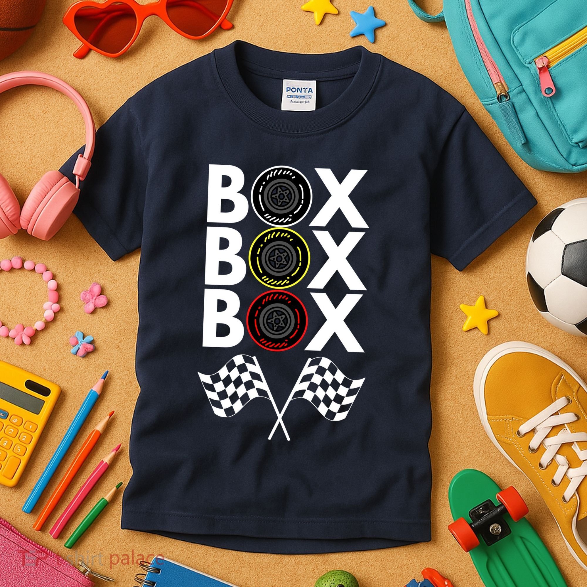 Formula Racing Car, Box Box Box Radio Call To PitBox Car Race Kids T-Shirt
