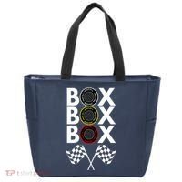 Formula Racing Car, Box Box Box Radio Call To PitBox Car Race Tote Bag thumb 0