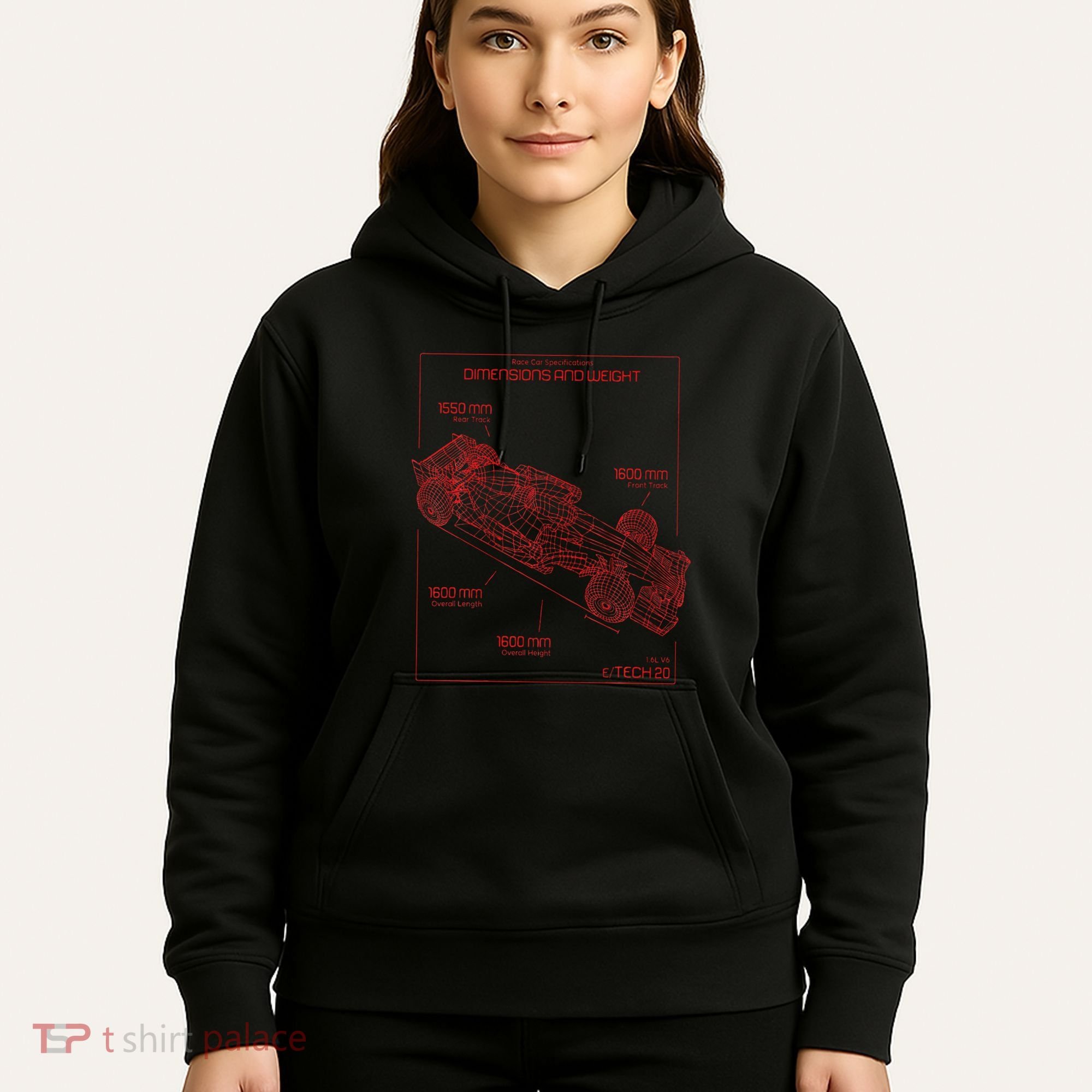 Formula Race Car Specifications Team Racing Fan Engineering Hoodie