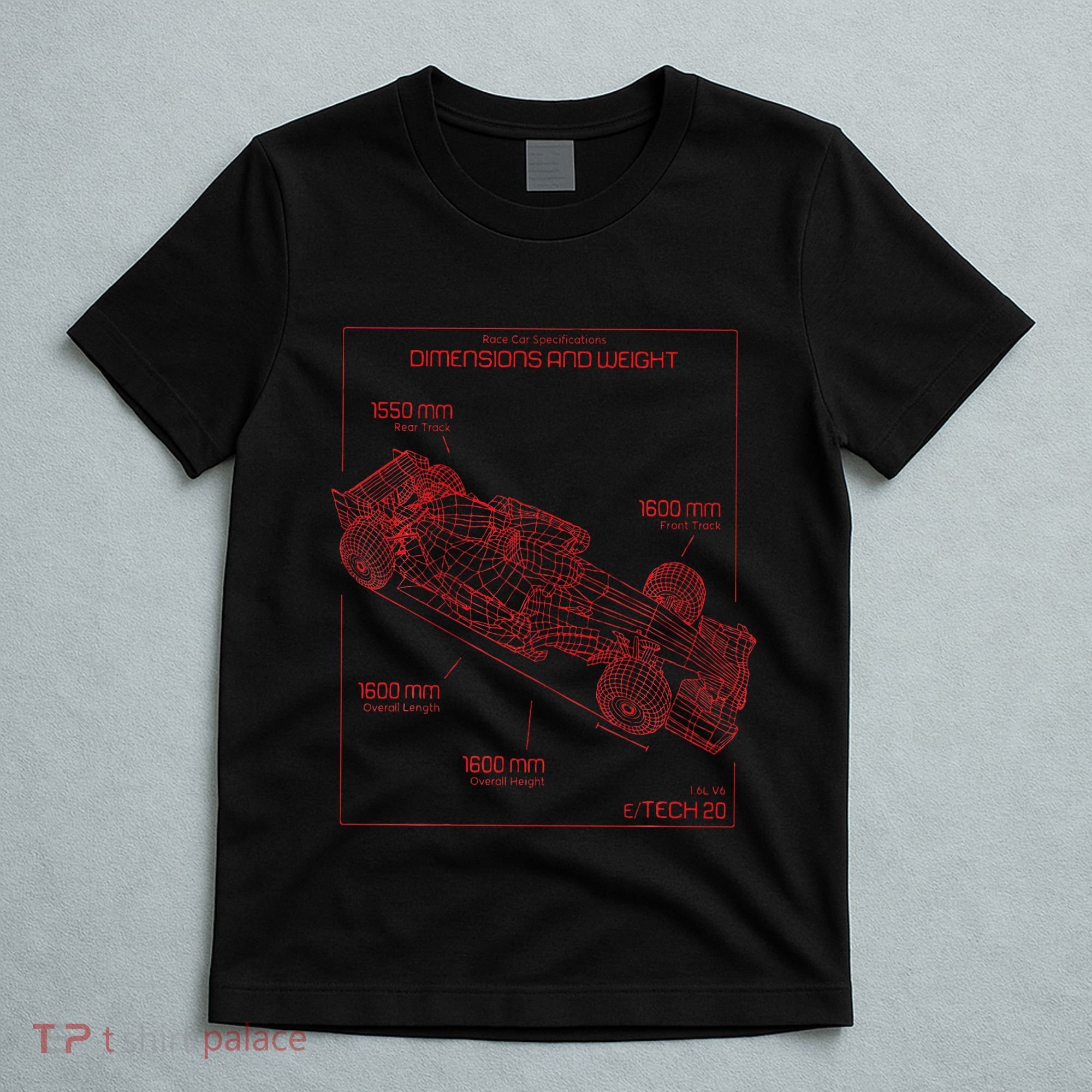 Formula Race Car Specifications Team Racing Fan Engineering T-Shirt