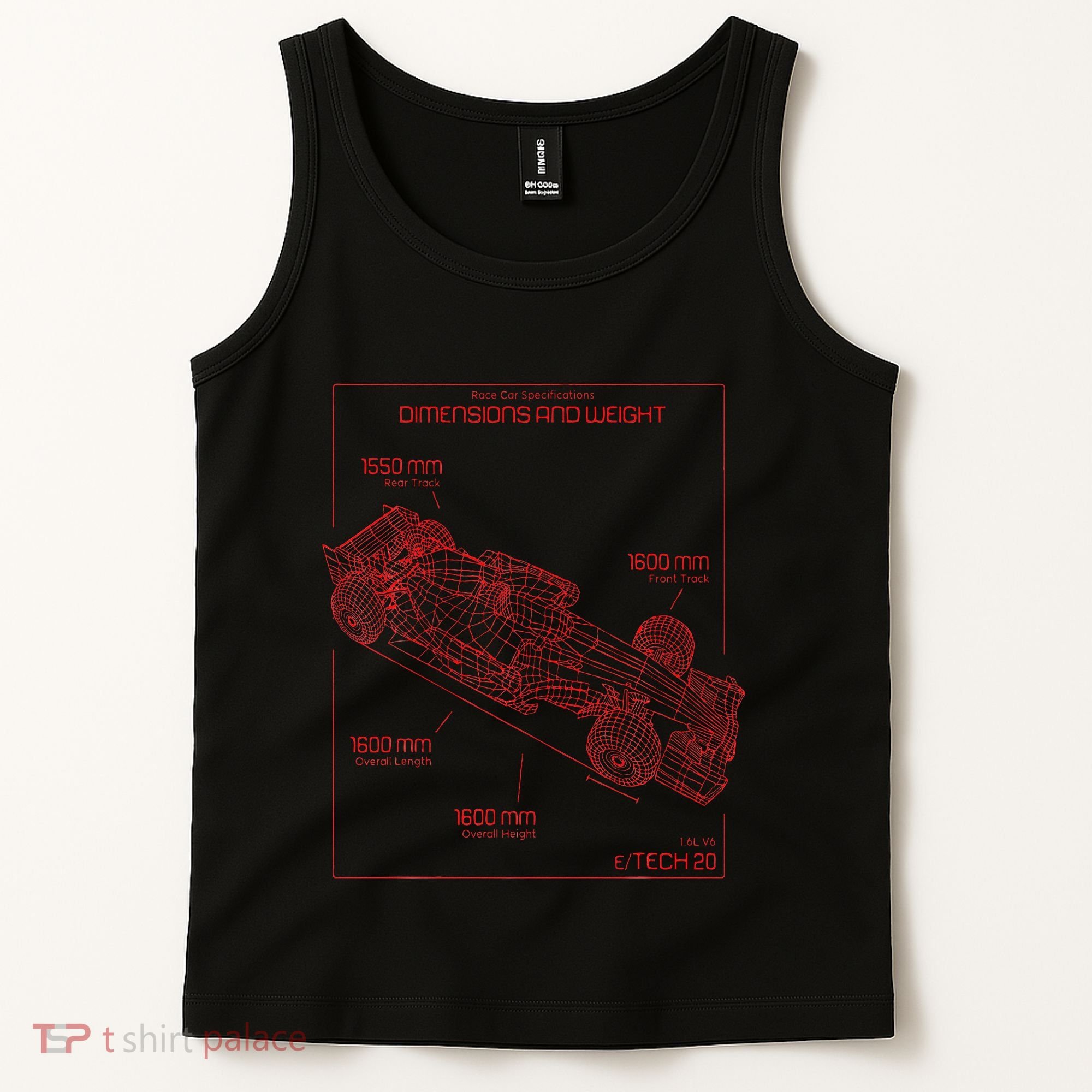 Formula Race Car Specifications Team Racing Fan Engineering Tank Top