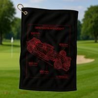 Formula Race Car Specifications Team Racing Fan Engineering Golf Towel thumb 1