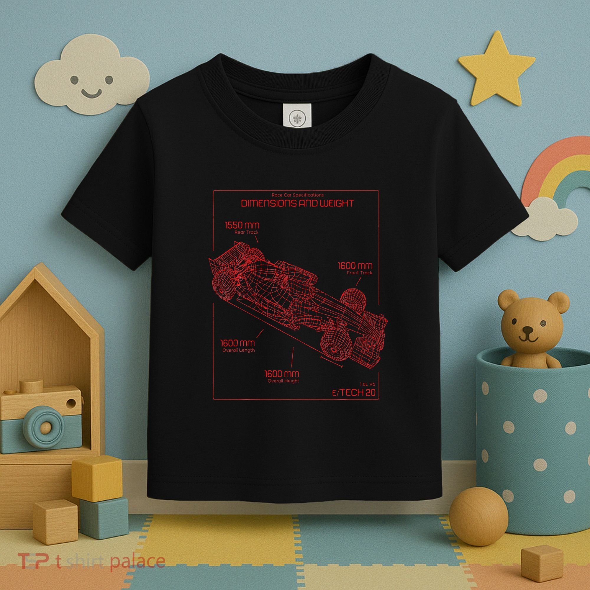 Formula Race Car Specifications Team Racing Fan Engineering Toddler T-Shirt