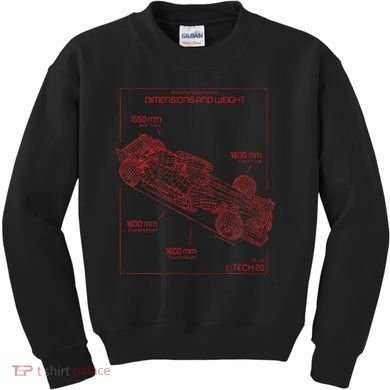 Formula Race Car Specifications Team Racing Fan Engineering Kids Sweatshirt
