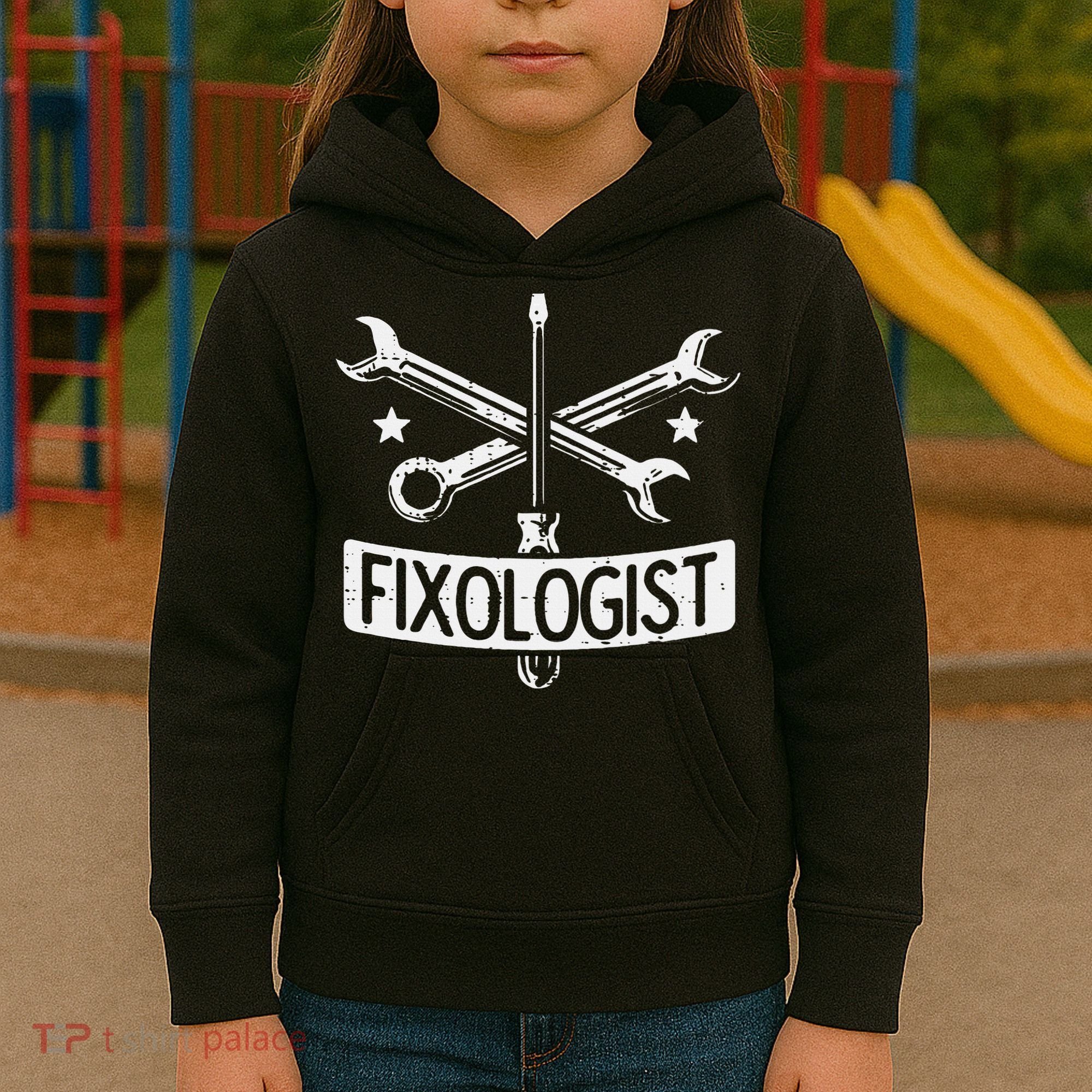 Fixologist Repair Car Technician Auto Mechanic Garage Kids Hoodie