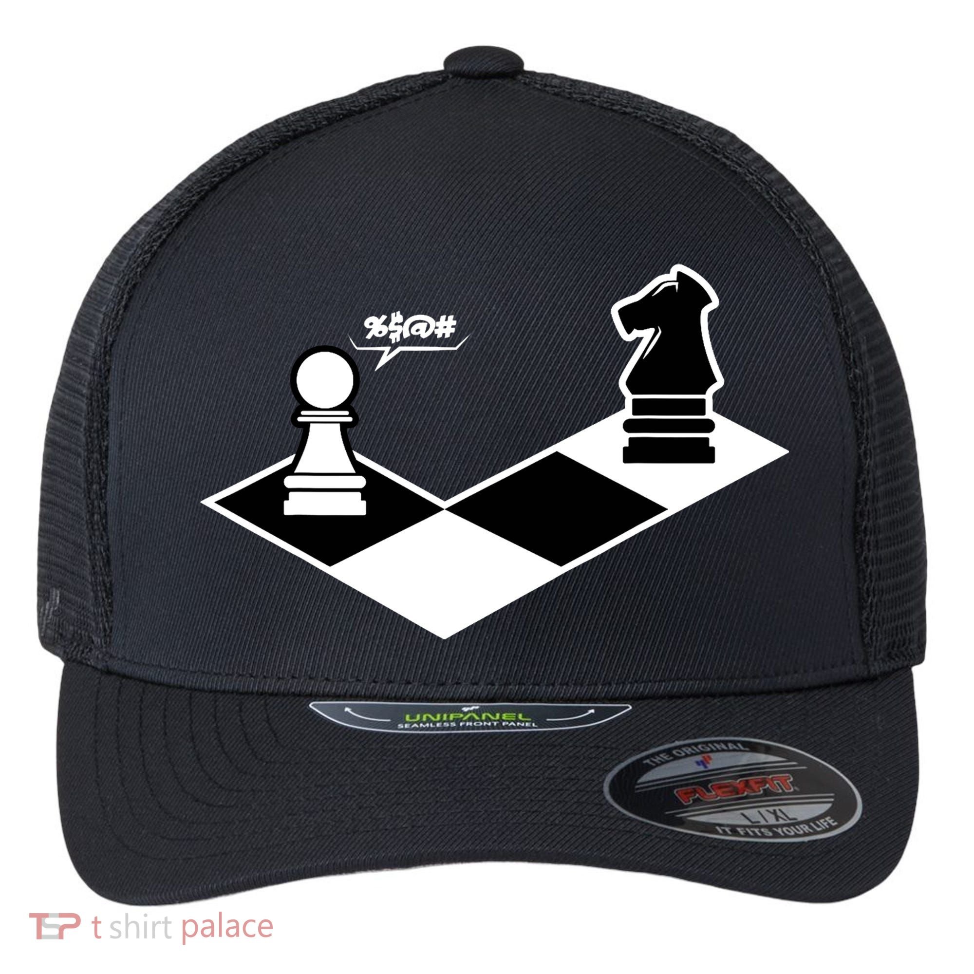 Funny Retro Chess Gift Chess-Player Flexfit Unipanel Trucker Cap