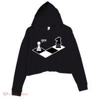 Funny Retro Chess Gift Chess-Player Crop Fleece Hoodie thumb 0