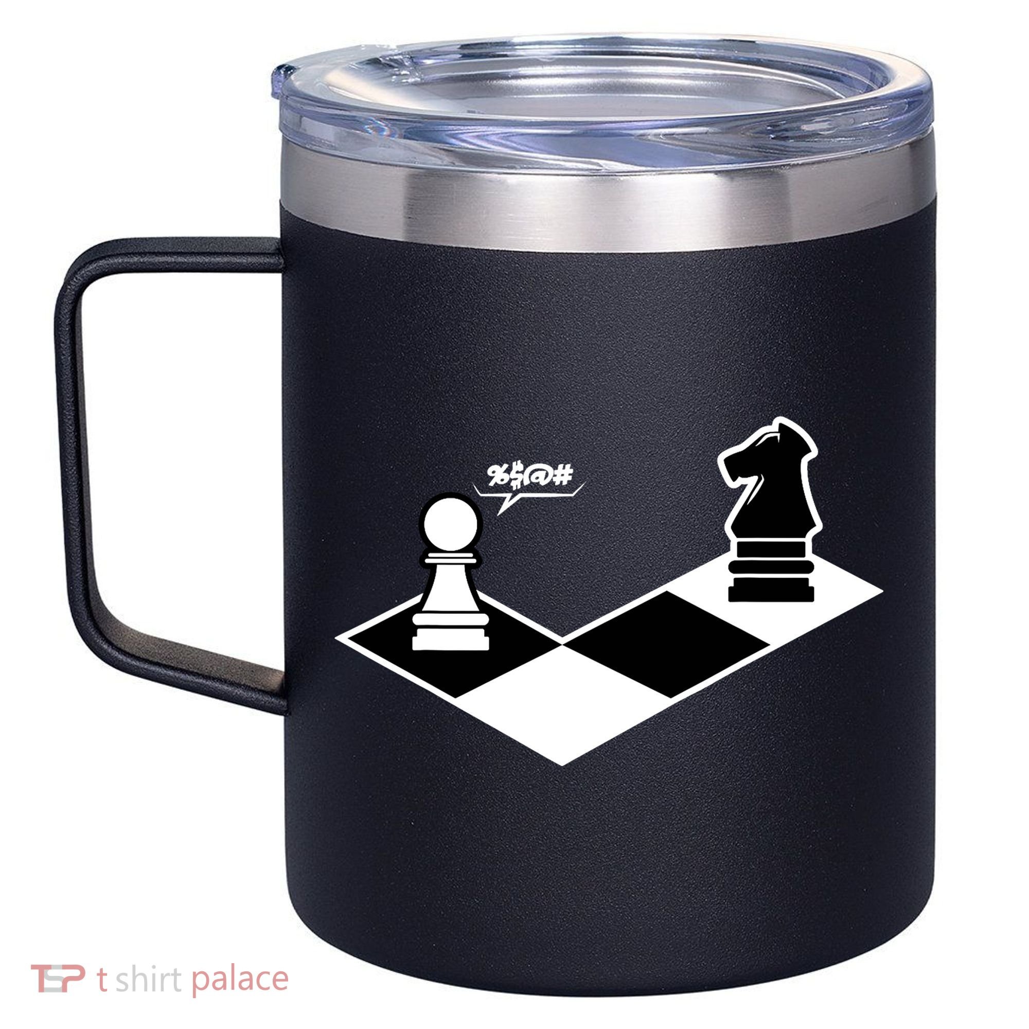Funny Retro Chess Gift Chess-Player 12oz Stainless Steel Coffee Mug