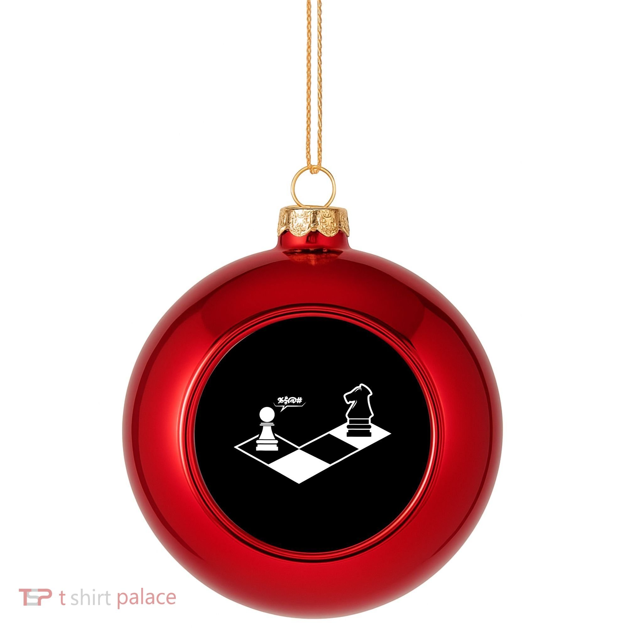 Funny Retro Chess Gift Chess-Player Plastic Christmas Ball Ornament