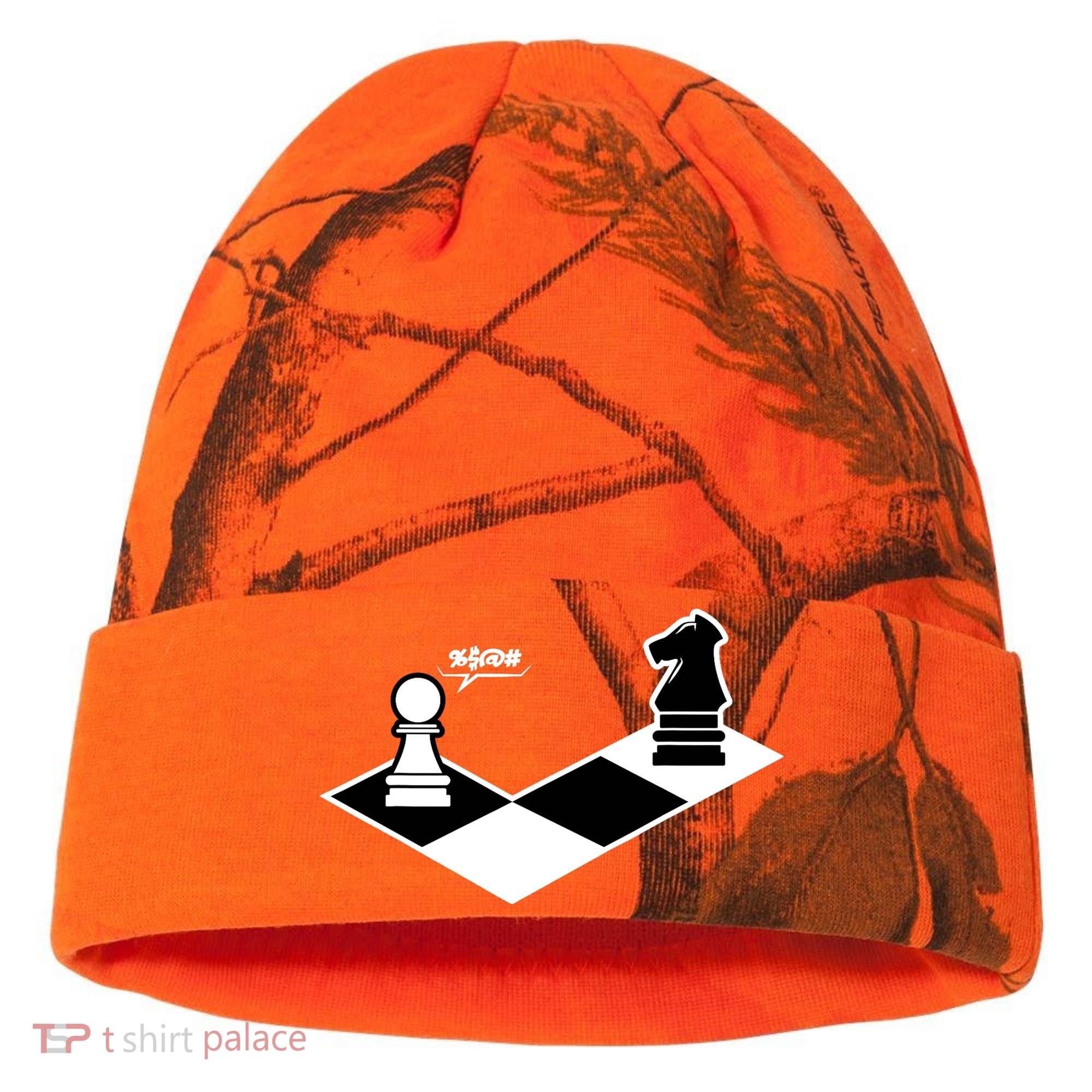 Funny Retro Chess Gift Chess-Player Kati Licensed 12" Camo Cuffed Beanie