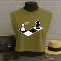 Funny Retro Chess Gift Chess-Player Garment-Dyed Women's Muscle Tee thumb 3
