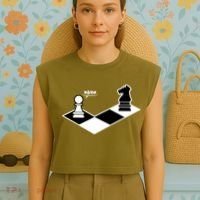 Funny Retro Chess Gift Chess-Player Garment-Dyed Women's Muscle Tee thumb 4