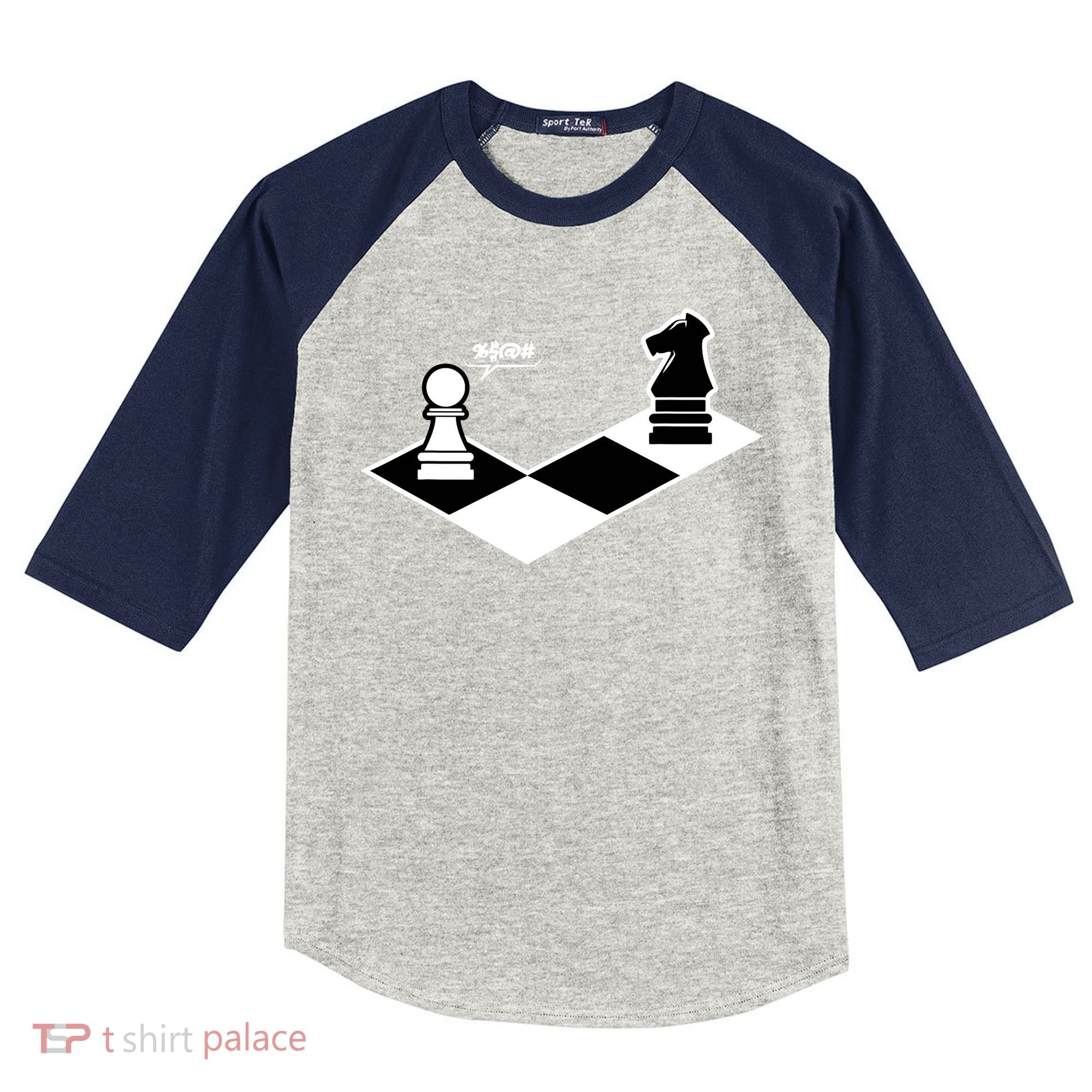 Funny Retro Chess Gift Chess-Player Kids Colorblock Raglan Jersey