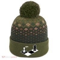 Funny Retro Chess Gift Chess-Player The Baniff Cuffed Pom Beanie thumb 0