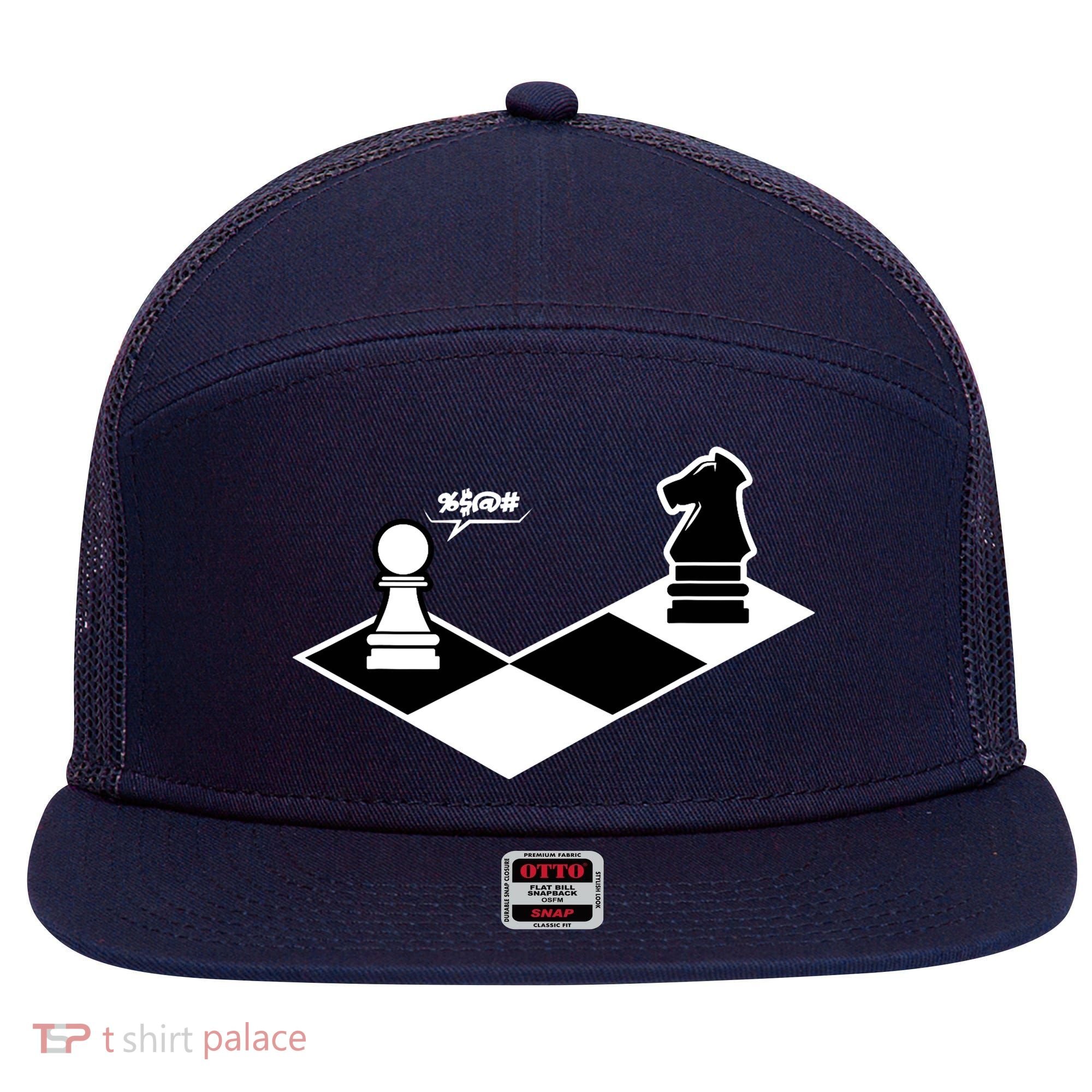 Funny Retro Chess Gift Chess-Player 7 Panel Mesh Trucker Snapback Hat