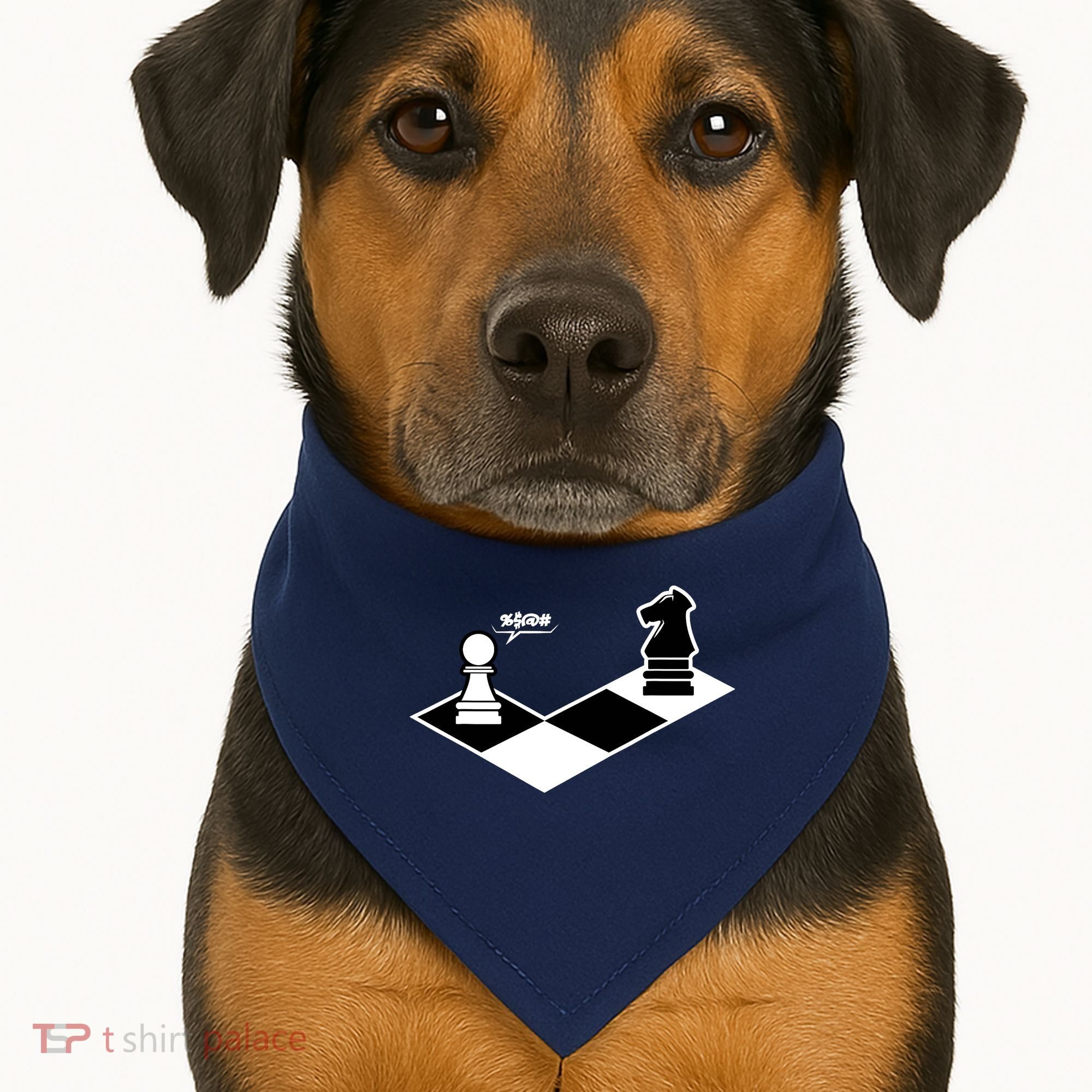 Funny Retro Chess Gift Chess-Player USA-Made Doggie Bandana