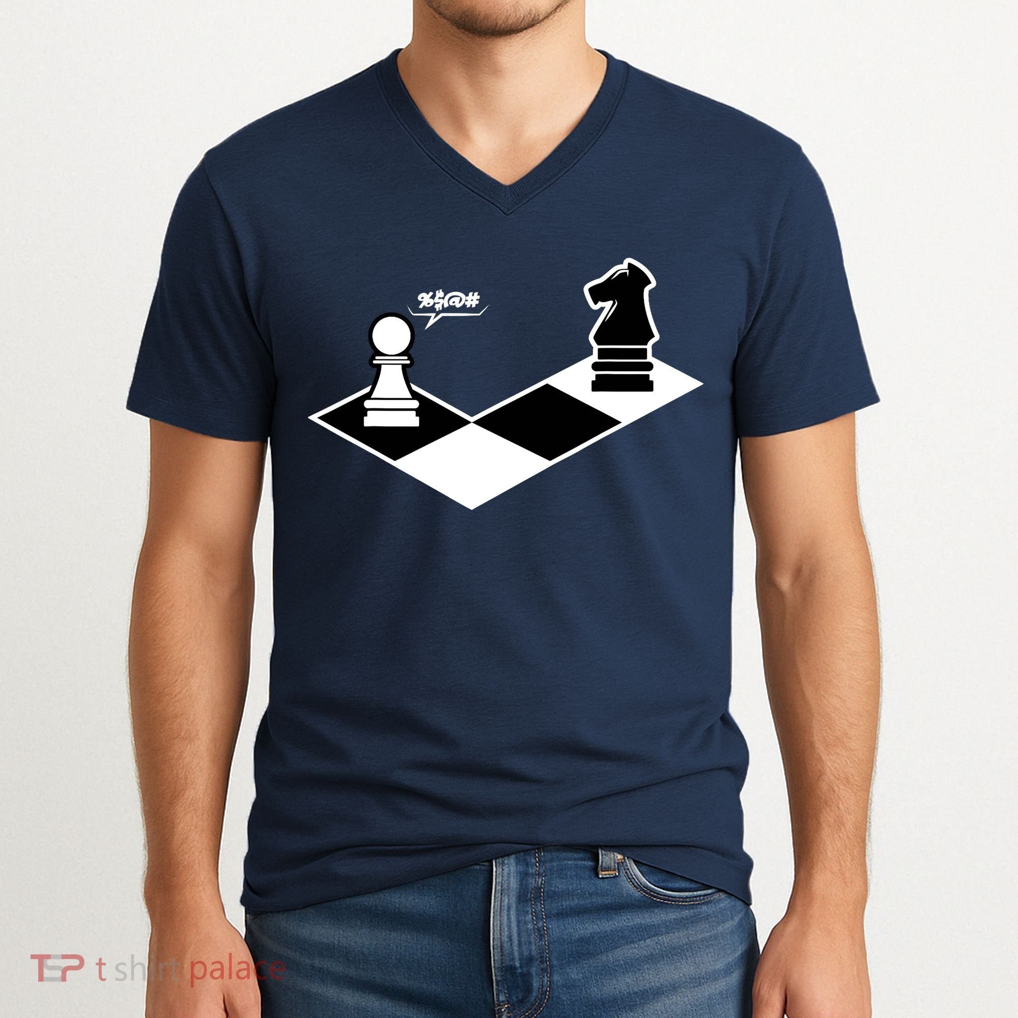 Funny Retro Chess Gift Chess-Player V-Neck T-Shirt
