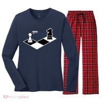 Funny Retro Chess Gift Chess-Player Women's Long Sleeve Flannel Pajama Set  thumb 0