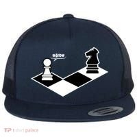 Funny Retro Chess Gift Chess-Player Flat Bill Trucker Hat thumb 0