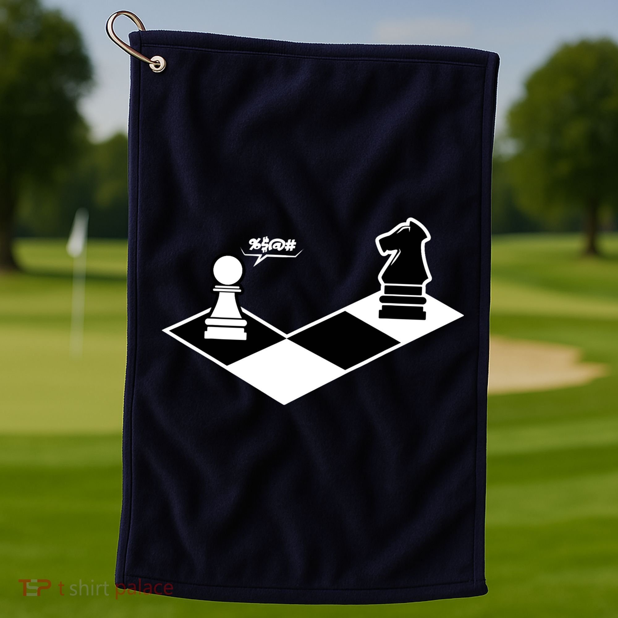 Funny Retro Chess Gift Chess-Player Golf Towel