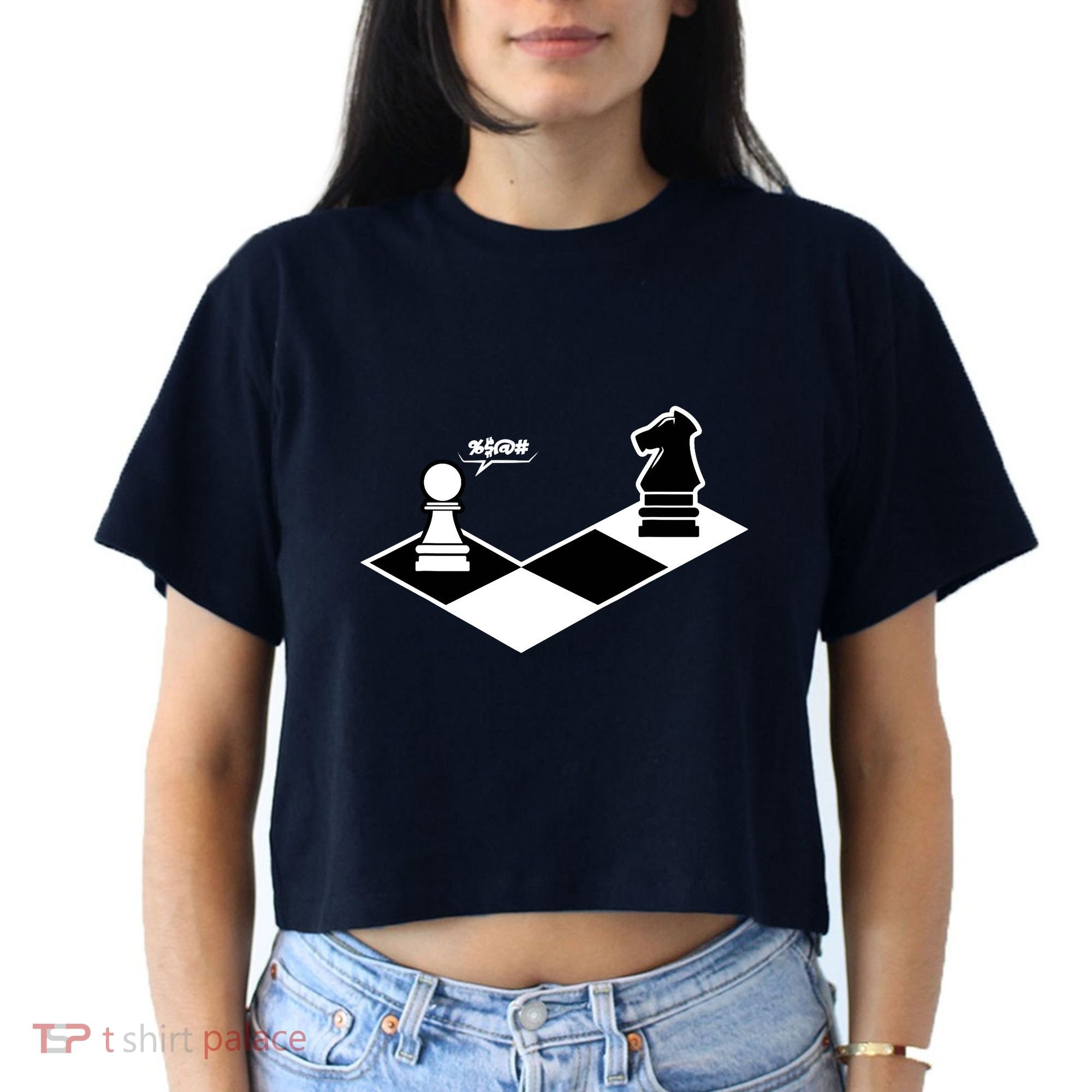 Funny Retro Chess Gift Chess-Player Women's Crop Top Tee