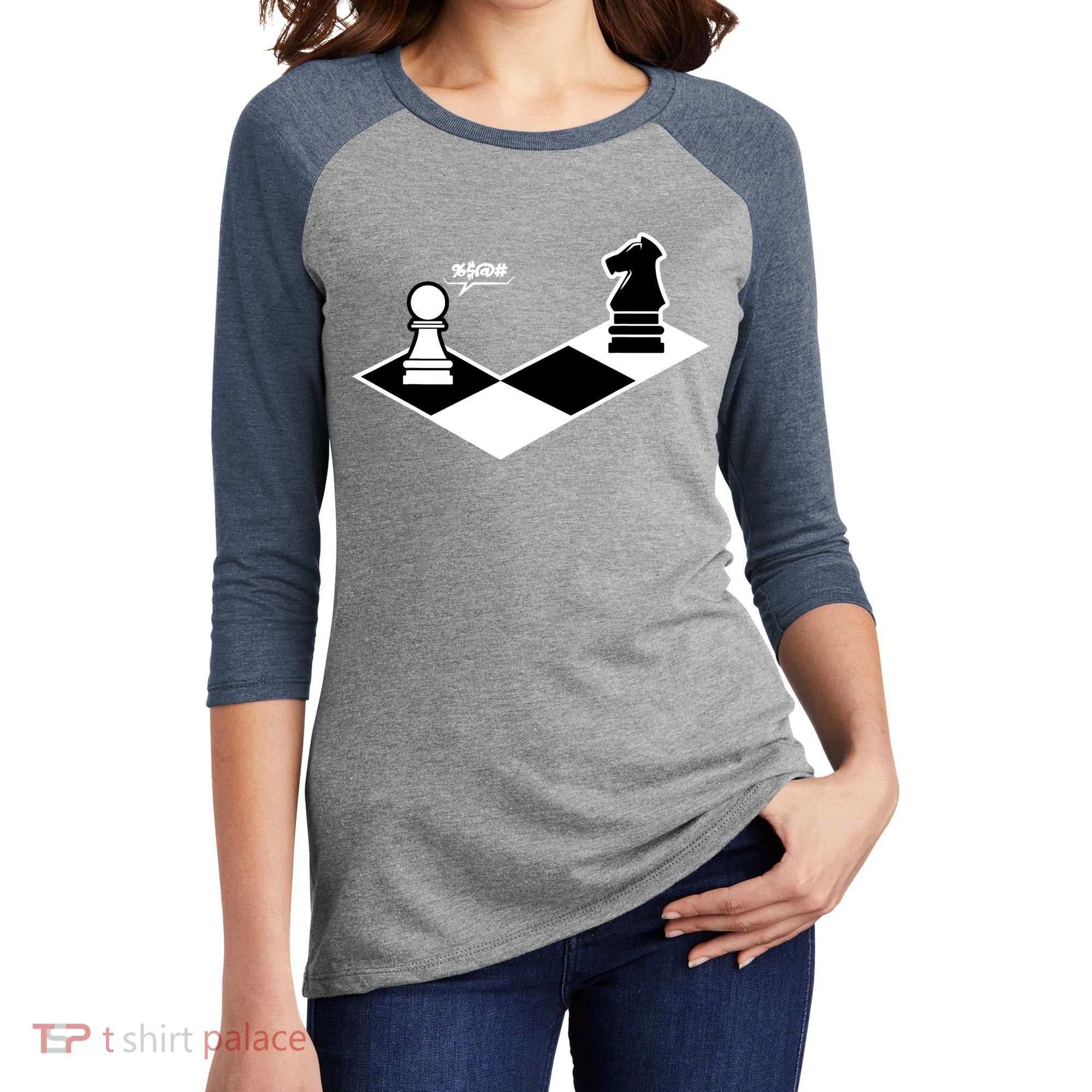 Funny Retro Chess Gift Chess-Player Women's Tri-Blend 3/4-Sleeve Raglan Shirt