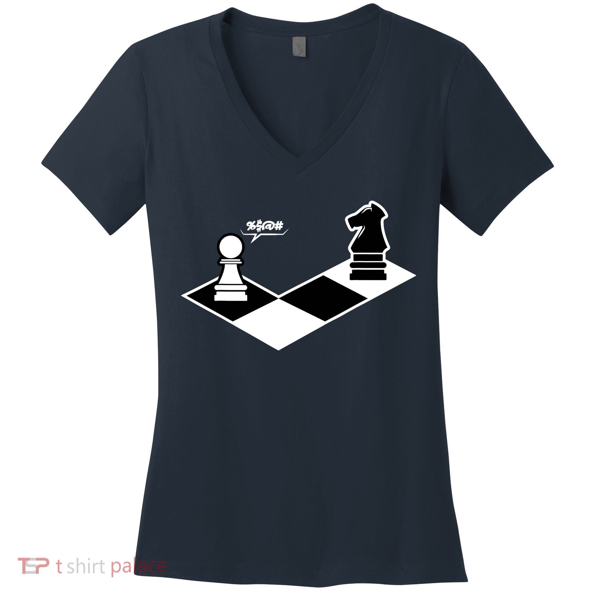 Funny Retro Chess Gift Chess-Player Women's V-Neck T-Shirt
