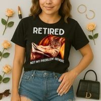 Funny Retired Cat Reading Not My Problem Anymore Retirement Comfort Colors Boxy T-Shirt thumb 2