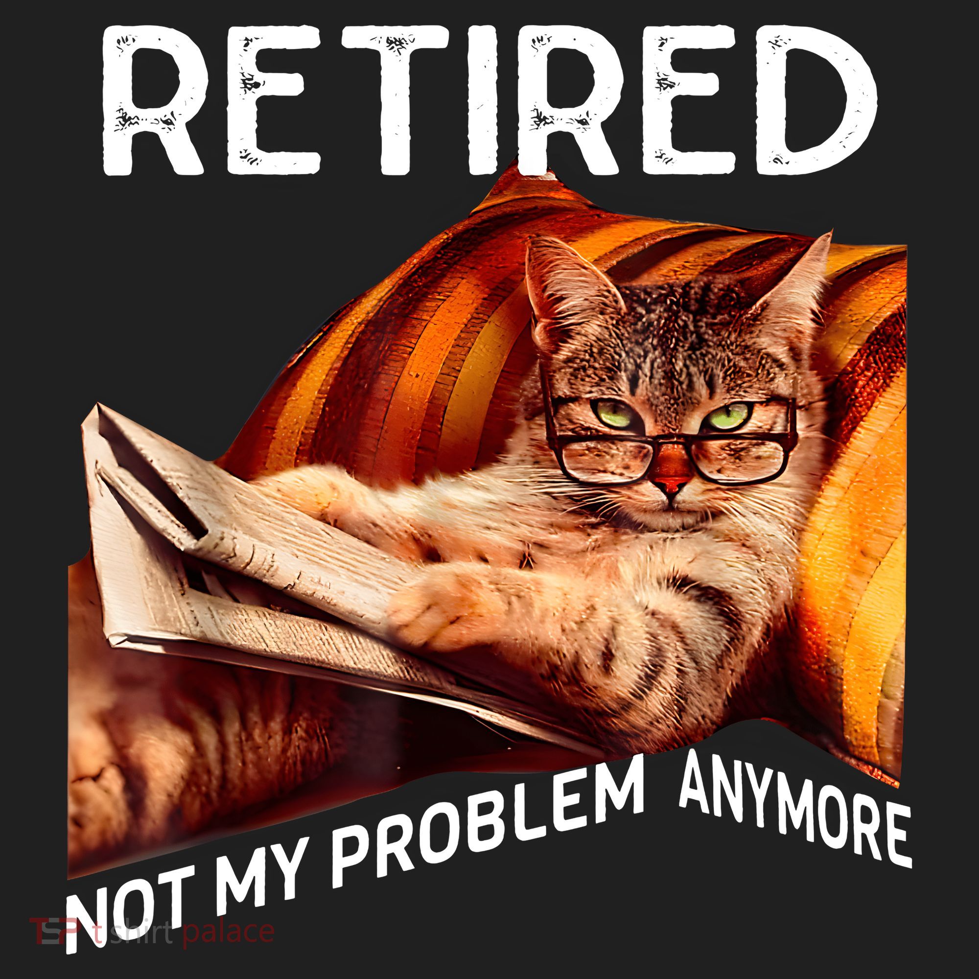 Funny Retired Cat Reading Not My Problem Anymore Retirement Women's Sweatshirt