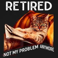 Funny Retired Cat Reading Not My Problem Anymore Retirement Hoodie thumb 2