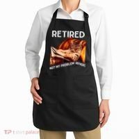 Funny Retired Cat Reading Not My Problem Anymore Retirement Apron thumb 2