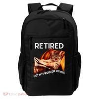 Funny Retired Cat Reading Not My Problem Anymore Retirement Backpack thumb 0