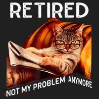 Funny Retired Cat Reading Not My Problem Anymore Retirement Beanie thumb 2