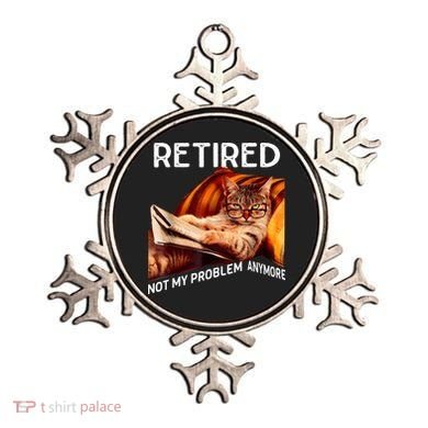 Funny Retired Cat Reading Not My Problem Anymore Retirement Ornament