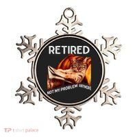 Funny Retired Cat Reading Not My Problem Anymore Retirement Ornament thumb 0
