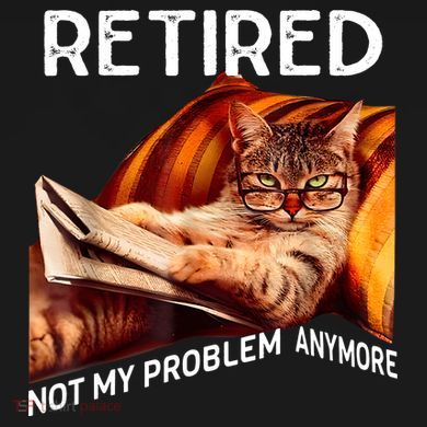 Funny Retired Cat Reading Not My Problem Anymore Retirement Full Zip Hoodie