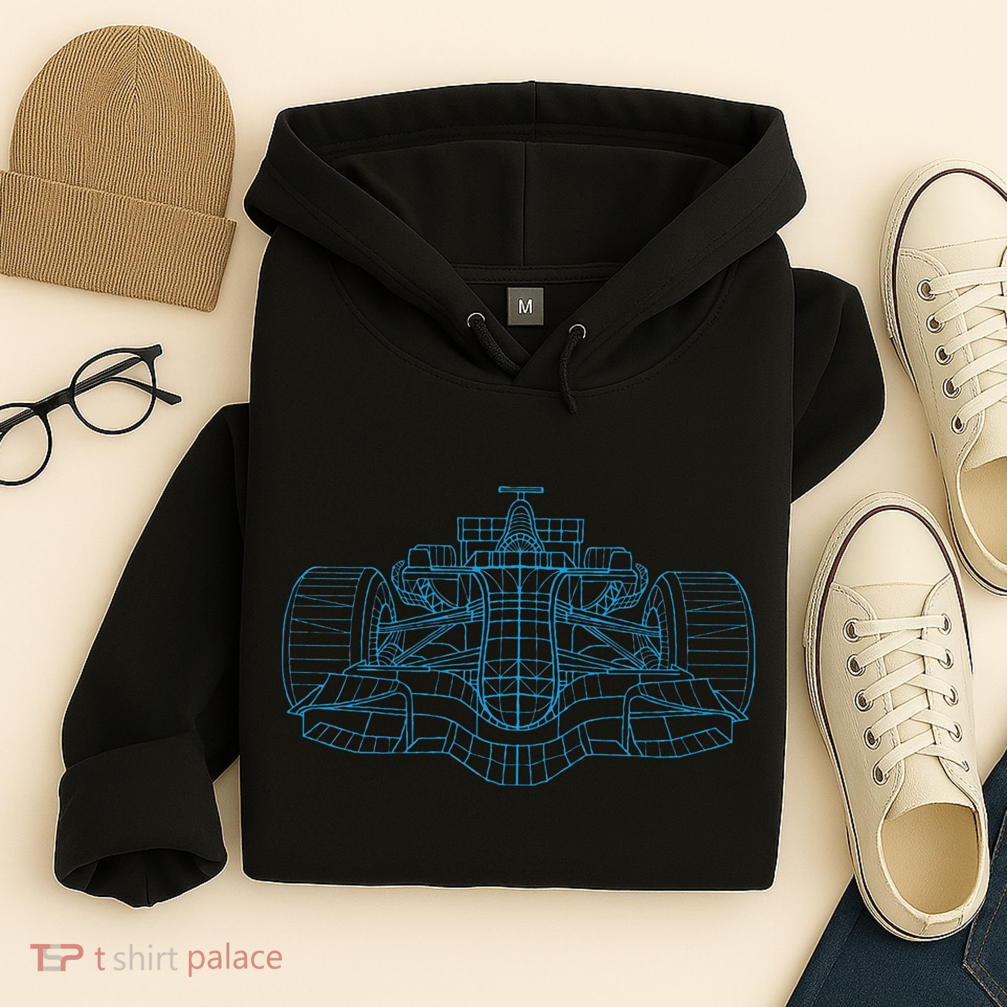 Formula Racing Car Drawing Racing Fan Mechanic Engineer Hoodie