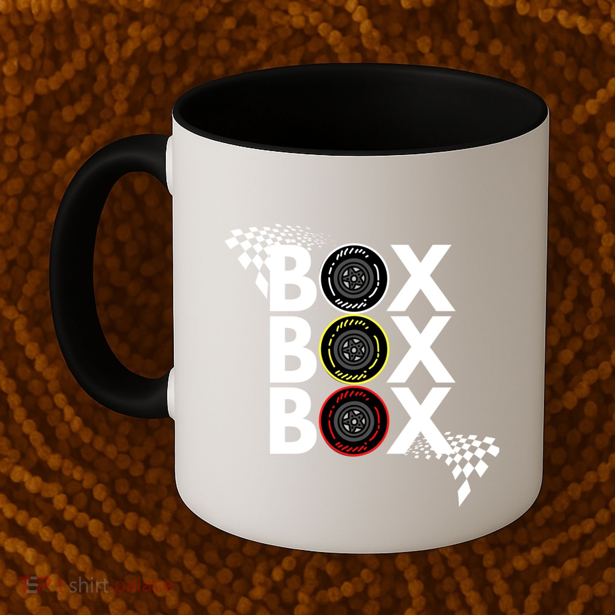 Formula Racing Car Box Box Box Radio Call To Pitbox Car Race Gift Coffee Mug