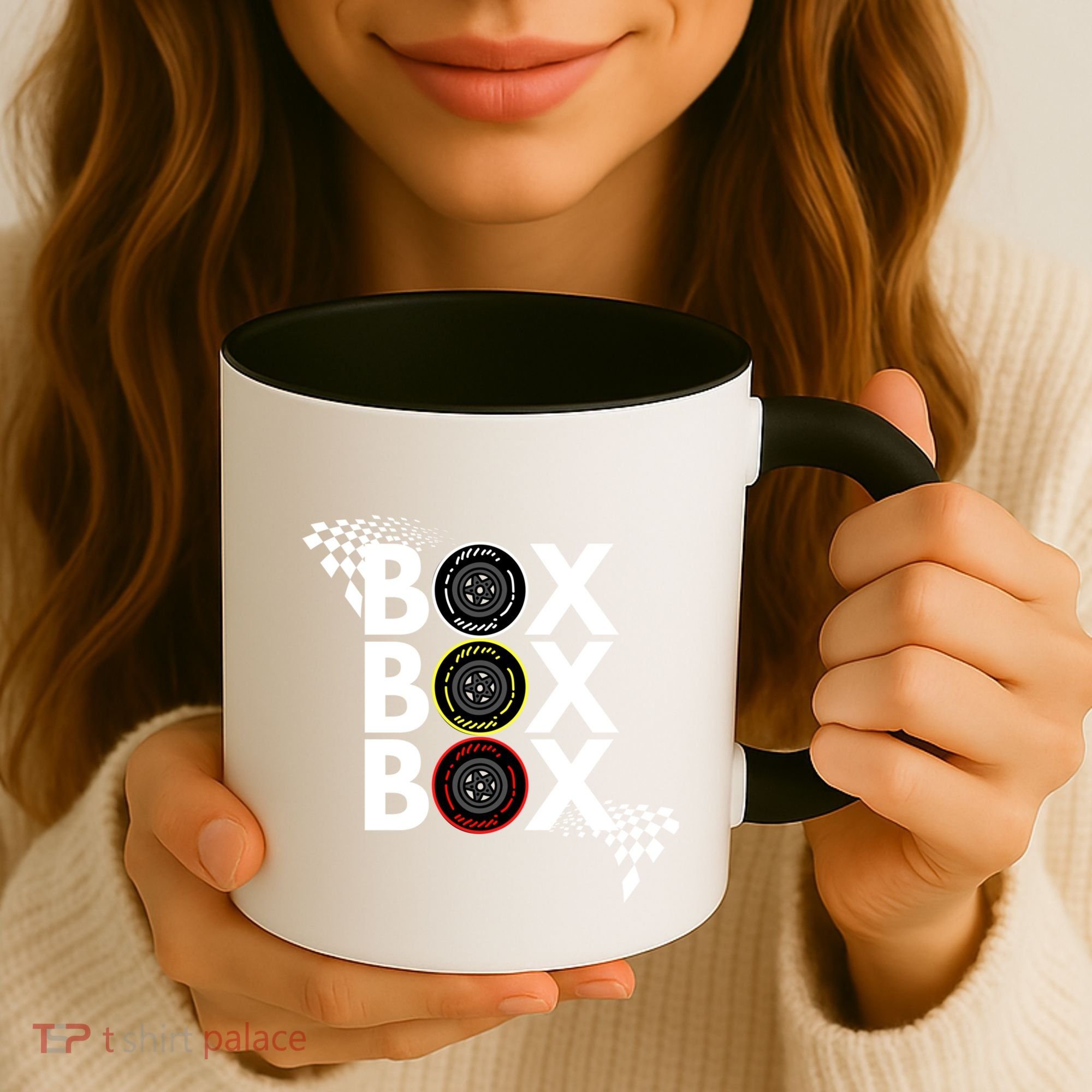 Formula Racing Car Box Box Box Radio Call To Pitbox Car Race Gift Coffee Mug