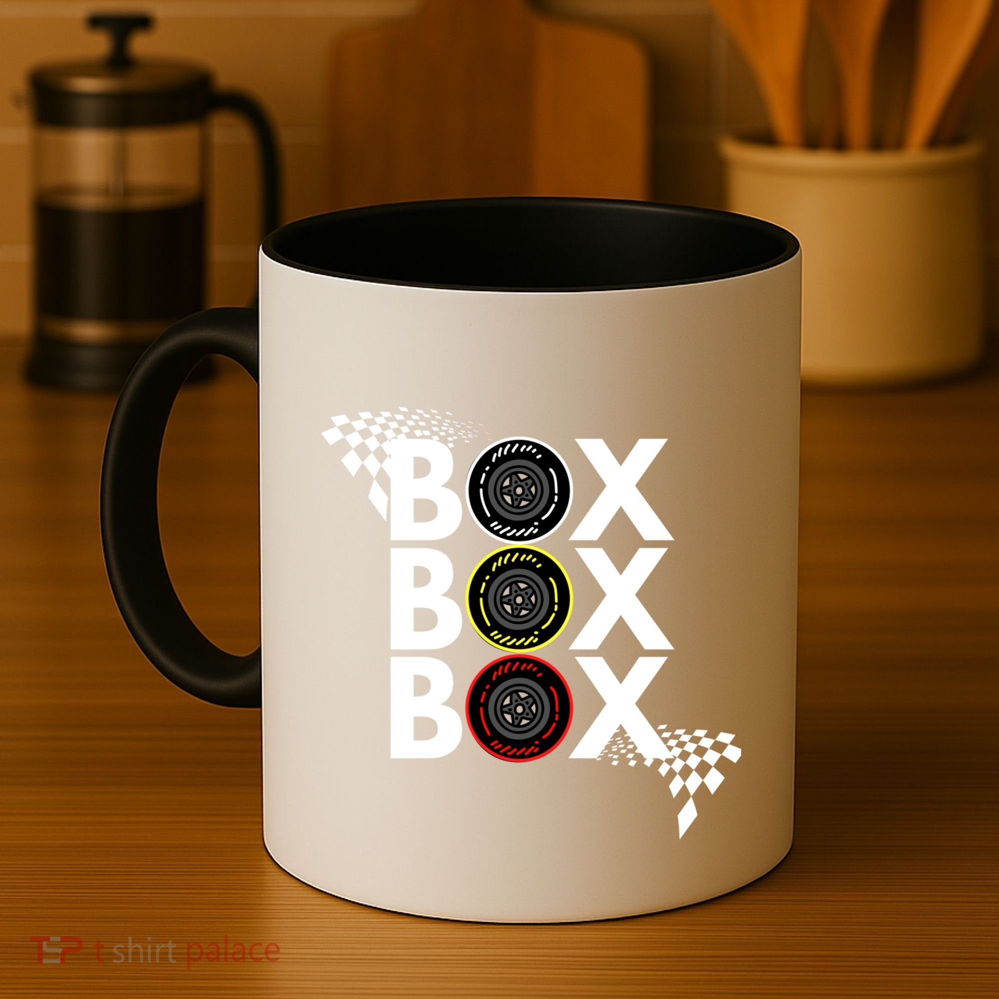 Formula Racing Car Box Box Box Radio Call To Pitbox Car Race Gift Coffee Mug